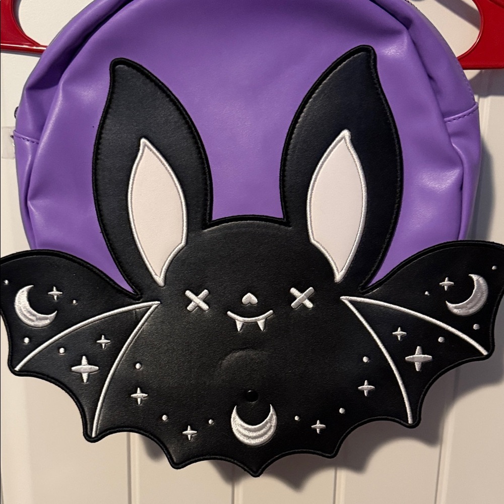 Purple and Black Bat Backpack - Picture 2 of 7